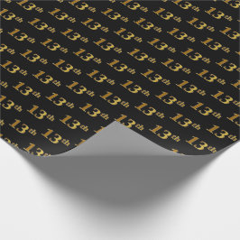 Black, Imitate Gold 13. (Dreizehnte) Veranstaltung Geschenkpapier
