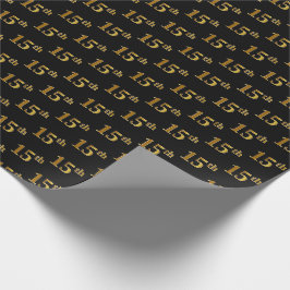 Black, Imitate Gold 15. (Fünfzehnte) Veranstaltung Geschenkpapier