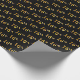 Black, Imitate Gold 16. (sechzehnte) Veranstaltung Geschenkpapier