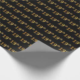 Black, Imitate Gold 19. (neunzehnte) Veranstaltung Geschenkpapier