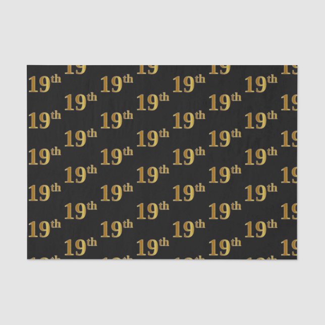 Black, Imitate Gold 19. (neunzehnte) Veranstaltung Seidenpapier (Vorderseite)