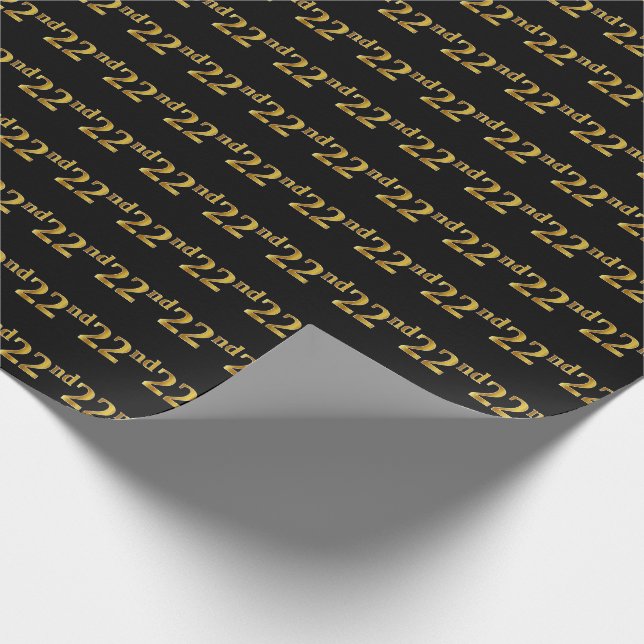 Black, Imitate Gold 22. (22.) Event Geschenkpapier (Ecke)