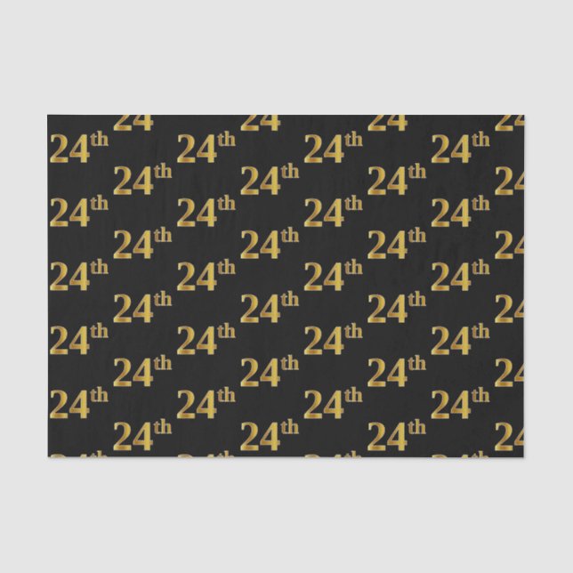 Black, Imitate Gold 24. (24.) Event Seidenpapier (Vorderseite)