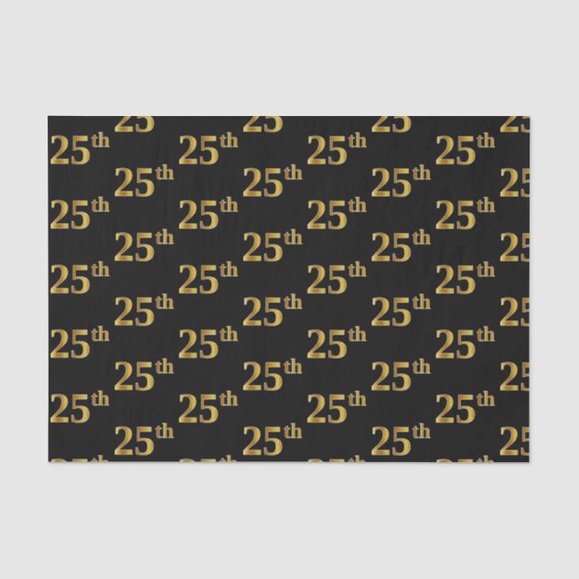 Black, Imitate Gold 25. (25.) Event Seidenpapier (Vorderseite)