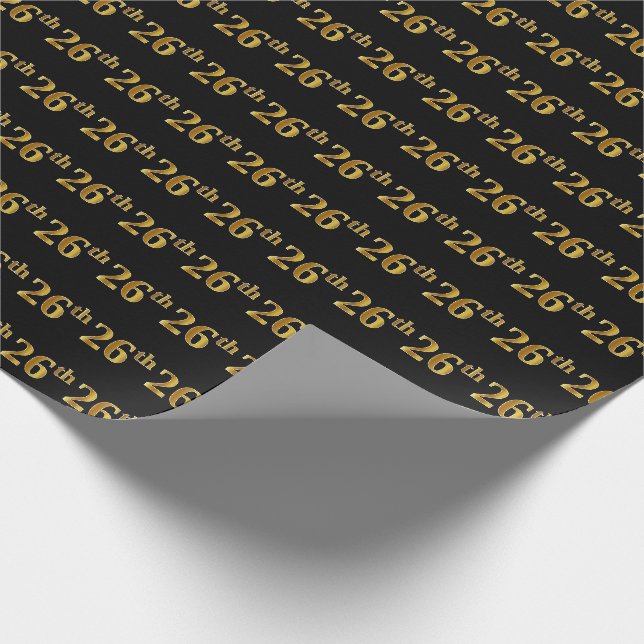 Black, Imitate Gold 26. (26.) Event Geschenkpapier (Ecke)