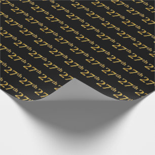 Black, Imitate Gold 27. (Siebenundzwanzigste) Vera Geschenkpapier