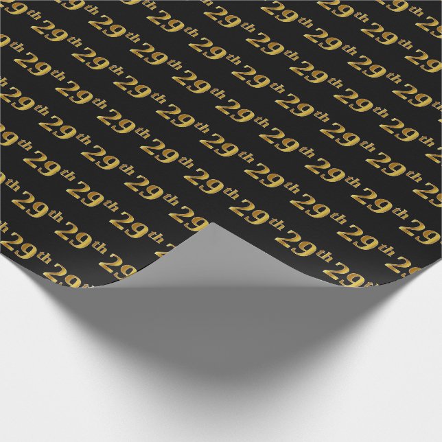Black, Imitate Gold 29. (29.) Event Geschenkpapier (Ecke)