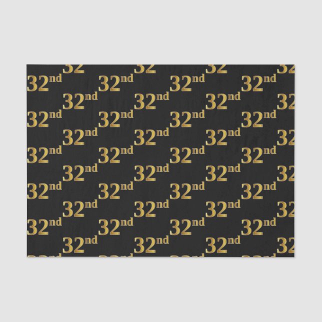 Black, Imitate Gold 32. (32.) Event Seidenpapier (Vorderseite)