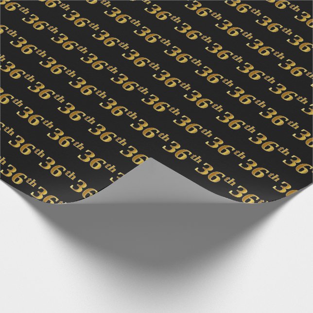 Black, Imitate Gold 36. (36.) Event Geschenkpapier (Ecke)