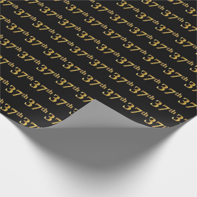Black, Imitate Gold 37. (37.) Event Geschenkpapier (Ecke)