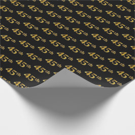 Black, Imitate Gold 45. (fünfundvierzigste) Verans Geschenkpapier