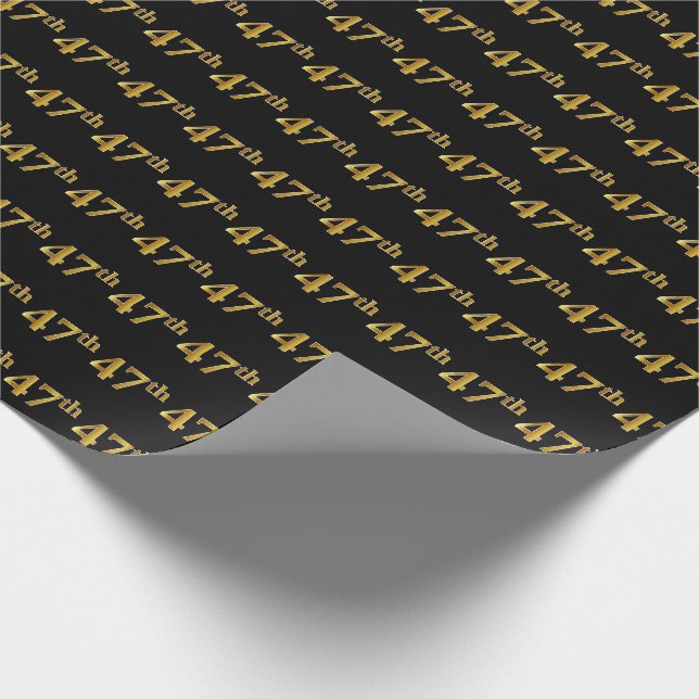 Black, Imitate Gold 47. (siebenundvierzigste) Vera Geschenkpapier (Ecke)