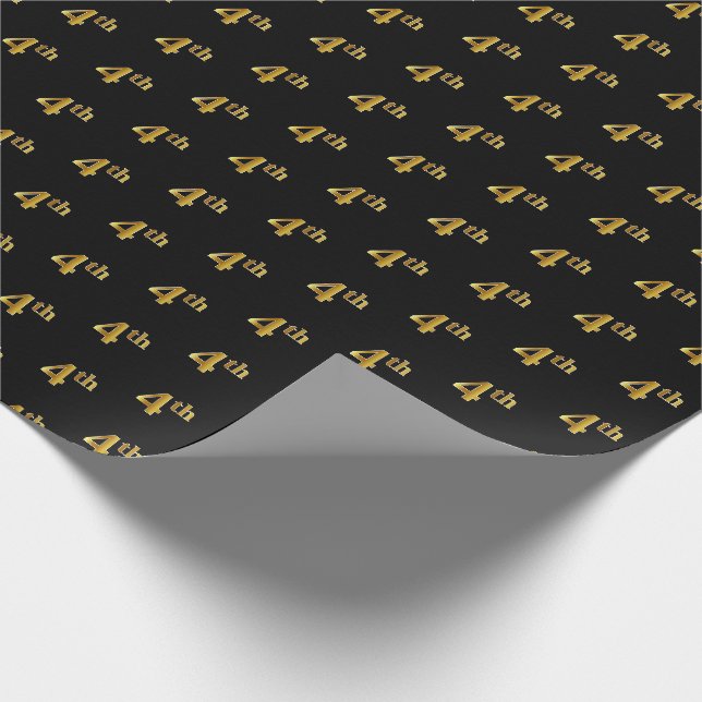 Black, Imitate Gold 4. (4.) Event Wrapping Paper Geschenkpapier (Ecke)