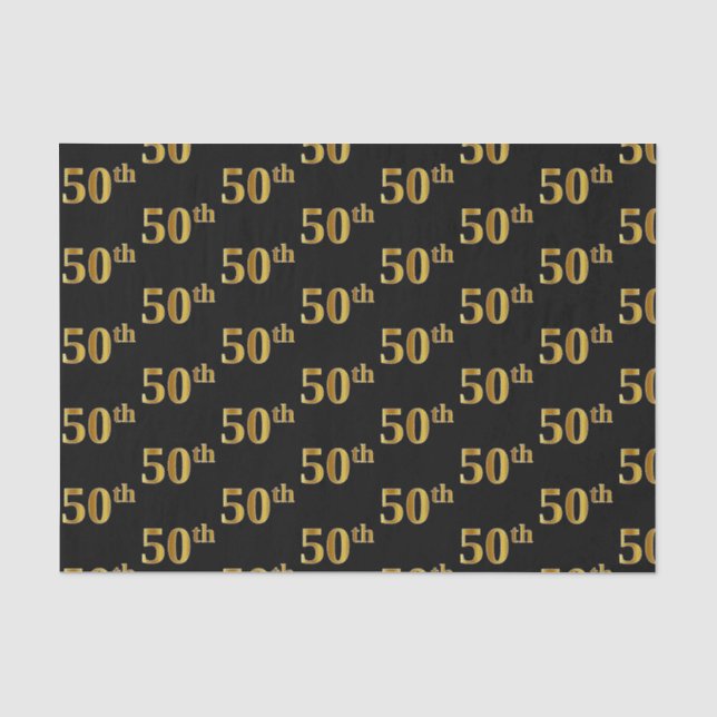 Black, Imitate Gold 50. (Fünfzigste) Veranstaltung Seidenpapier (Vorderseite)