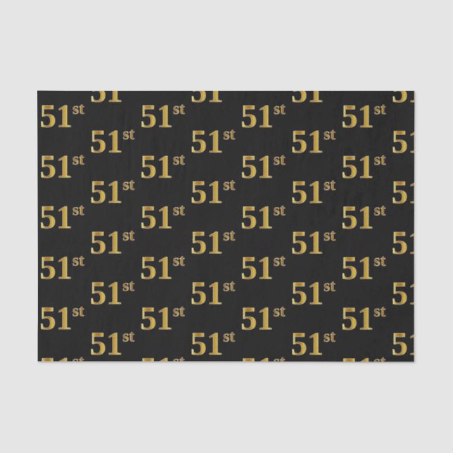 Black, Imitate Gold 51. (51.) Event Seidenpapier (Vorderseite)