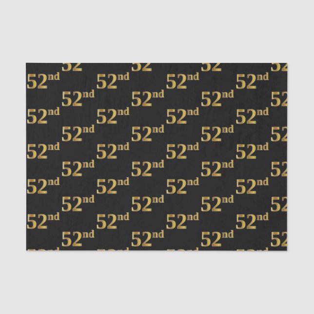 Black, Imitate Gold 52. (52.) Event Seidenpapier (Vorderseite)