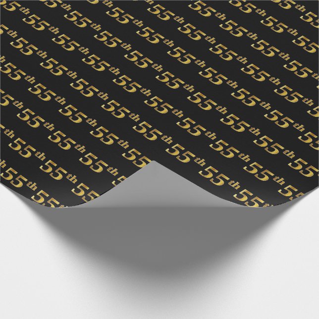 Black, Imitate Gold 55. (55.) Event Geschenkpapier (Ecke)