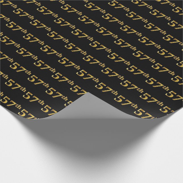 Black, Imitate Gold 57. (Siebenundfünfzigste) Vera Geschenkpapier (Ecke)