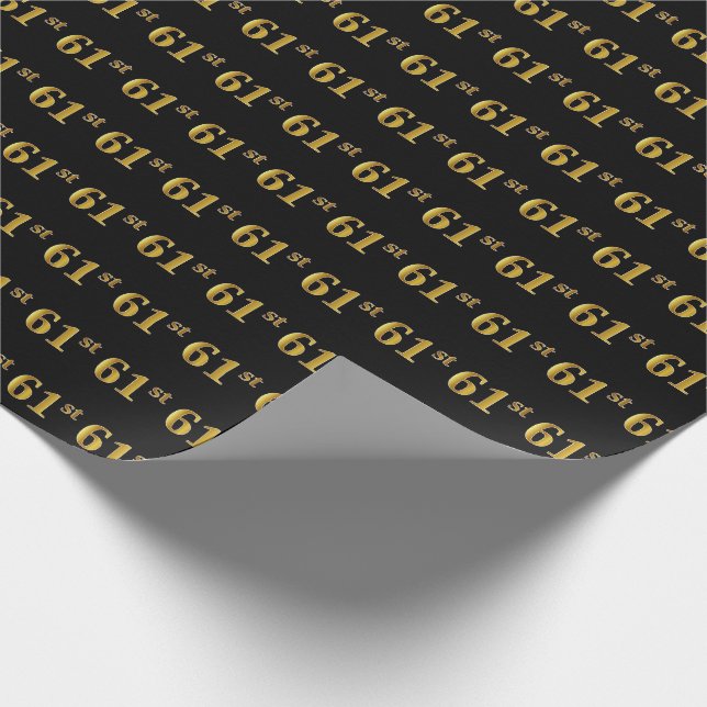 Black, Imitate Gold 61. (61.) Event Geschenkpapier (Ecke)