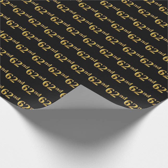 Black, Imitate Gold 62. (62.) Event Geschenkpapier (Ecke)