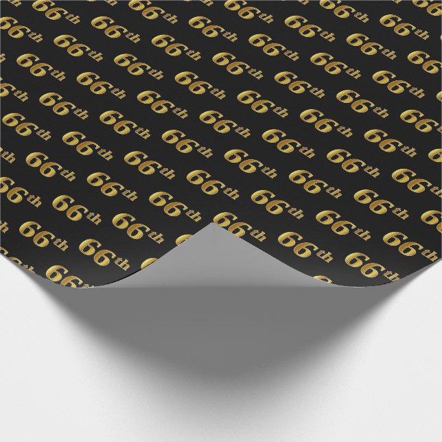 Black, Imitate Gold 66. (66.) Event Geschenkpapier (Ecke)