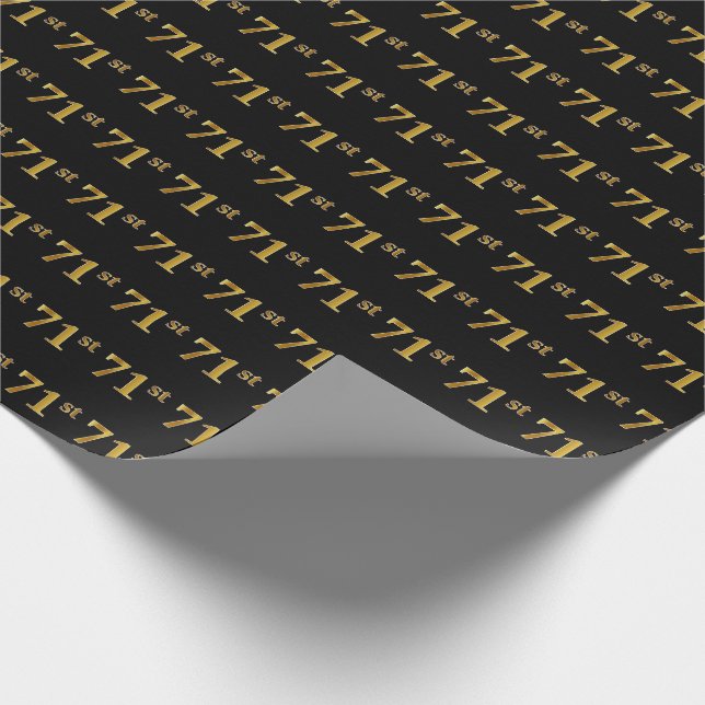 Black, Imitate Gold 71. (71.) Event Geschenkpapier (Ecke)
