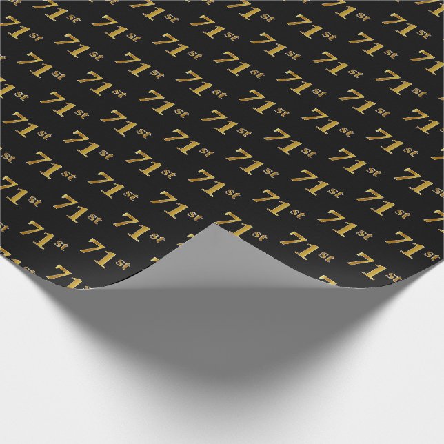 Black, Imitate Gold 71. (71.) Event Geschenkpapier (Ecke)