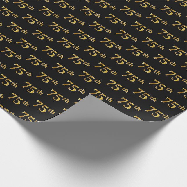 Black, Imitate Gold 75. (75.-5.) Veranstaltung Geschenkpapier (Ecke)