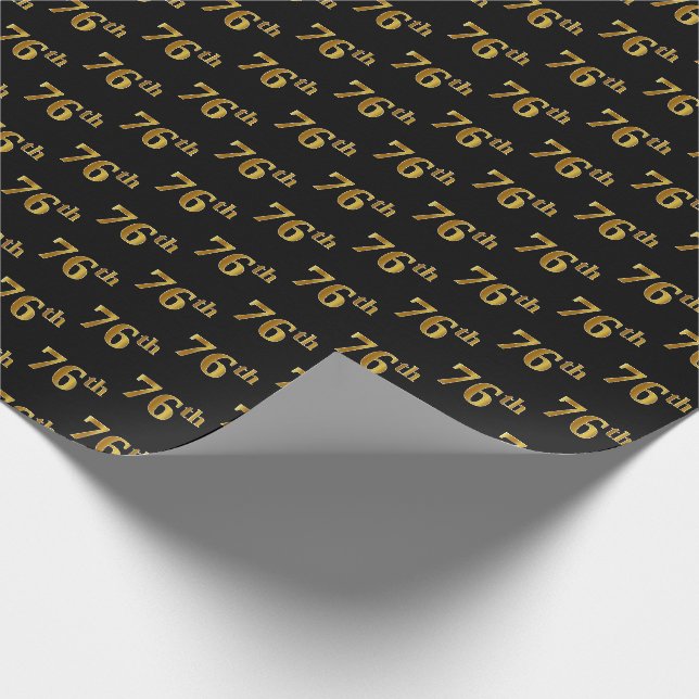 Black, Imitate Gold 76. (76.-6.) Veranstaltung Geschenkpapier (Ecke)