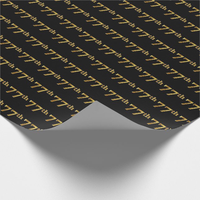 Black, Imitate Gold 77. (77.-7.) Veranstaltung Geschenkpapier (Ecke)