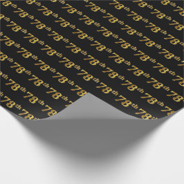 Black, Imitate Gold 78. (Achtundsiebzig) Event Geschenkpapier
