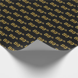 Black, Imitate Gold 80. (Achtzigste) Veranstaltung Geschenkpapier