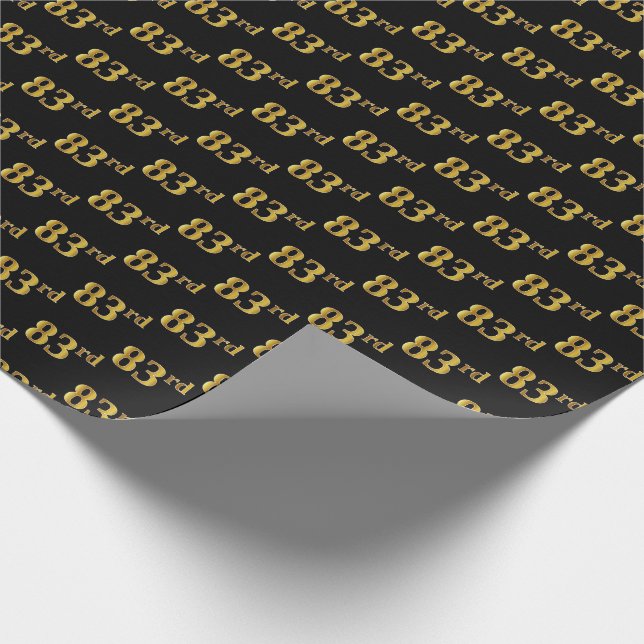 Black, Imitate Gold 83. (83.) Event Geschenkpapier (Ecke)