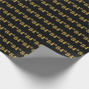 Black, Imitate Gold 84. (Achtzigste) Event Geschenkpapier