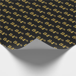 Black, Imitate Gold 84. (Achtzigste) Event Geschenkpapier