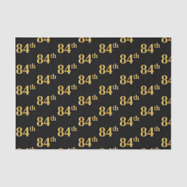 Black, Imitate Gold 84. (Achtzigste) Event Seidenpapier (Vorderseite)