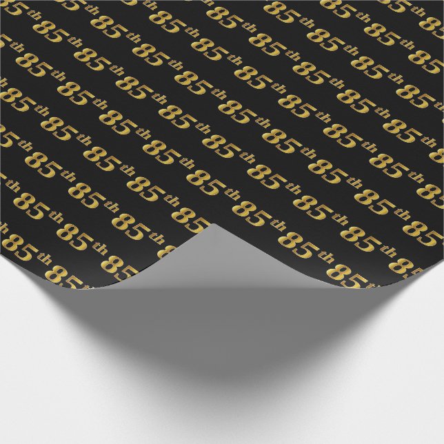 Black, Imitate Gold 85. (85.) Event Geschenkpapier (Ecke)