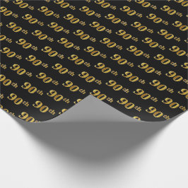 Black, Imitate Gold 90. (Neunzigste) Event Geschenkpapier
