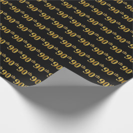 Black, Imitate Gold 90. (Neunzigste) Event Geschenkpapier