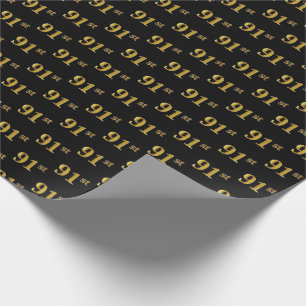 Black, Imitate Gold 91. (Neunzigste) Event Geschenkpapier