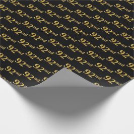 Black, Imitate Gold 92. (Neunzigste) Veranstaltung Geschenkpapier