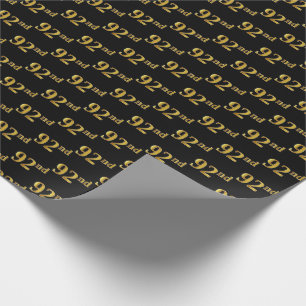 Black, Imitate Gold 92. (Neunzigste) Veranstaltung Geschenkpapier