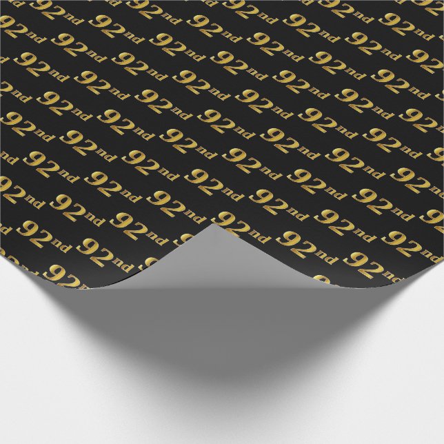 Black, Imitate Gold 92. (Neunzigste) Veranstaltung Geschenkpapier (Ecke)