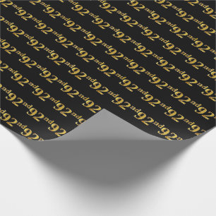 Black, Imitate Gold 92. (Neunzigste) Veranstaltung Geschenkpapier