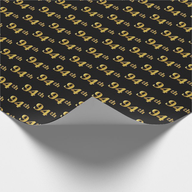 Black, Imitate Gold 94. (49.) Event Geschenkpapier (Ecke)