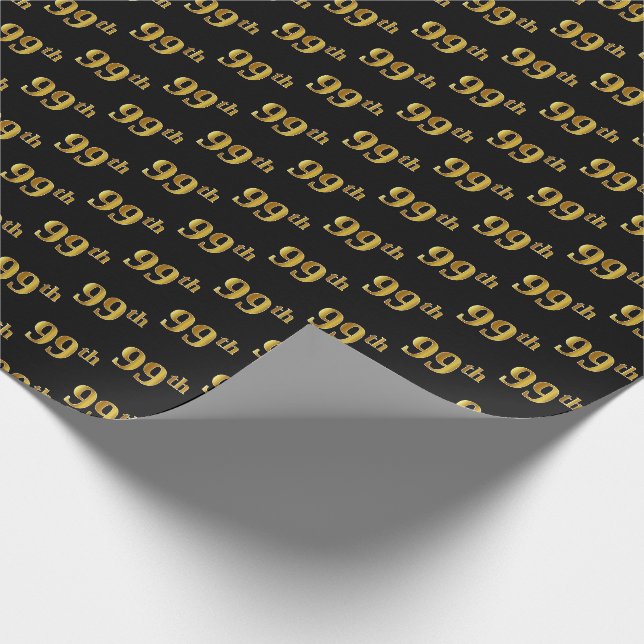 Black, Imitate Gold 99. (Neunundneunzigste) Verans Geschenkpapier (Ecke)