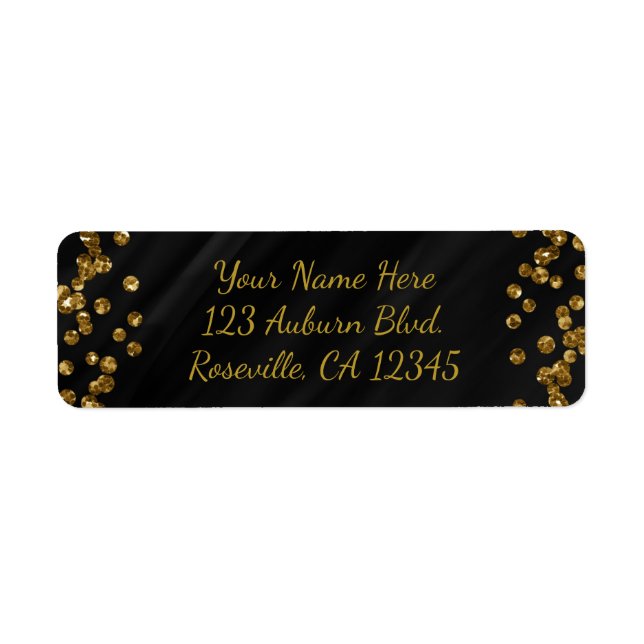 Black & Imitate Gold Glitzer Glamour Dots Modern (Vorne)