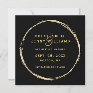 Black Imitats Gold Circle Frame Foto Hochzeit Save The Date