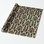 Black Imitats Gold Crystal Metallic Damask Geschenkpapier<br><div class="desc">mit metallischer Pulverstruktur dekoriert und mit immer schicken Damast-Schmuckböden geschmücktK</div>