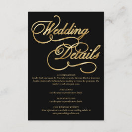 Black & Imitats Gold Foil Calligrafy Formal Weddin Begleitkarte